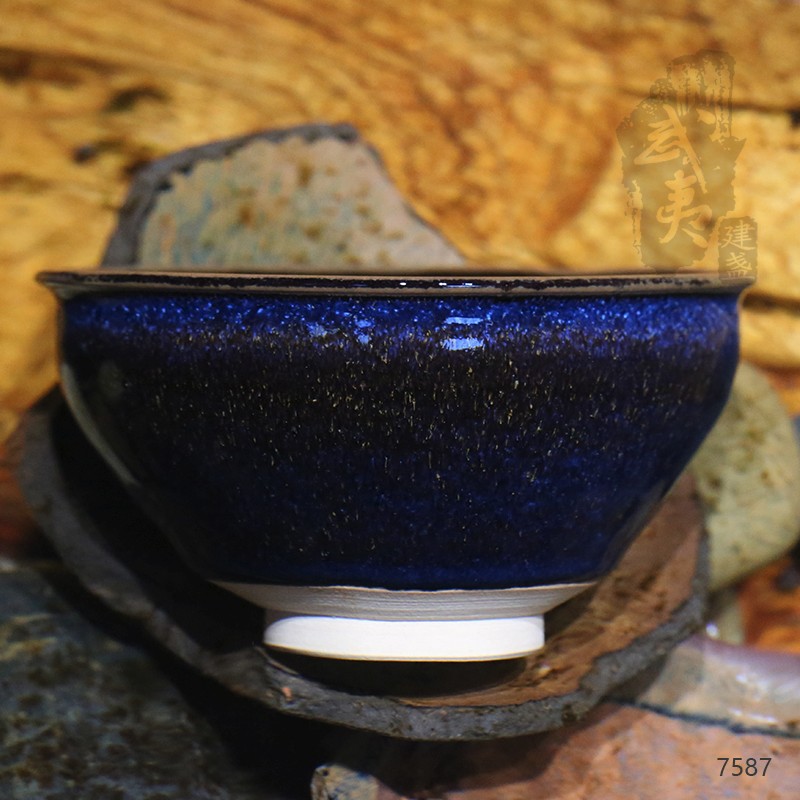 建盏大师孙莉，乌金蓝釉盏