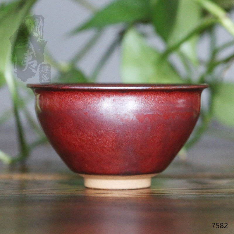 建盏大师孙莉，柿红盏