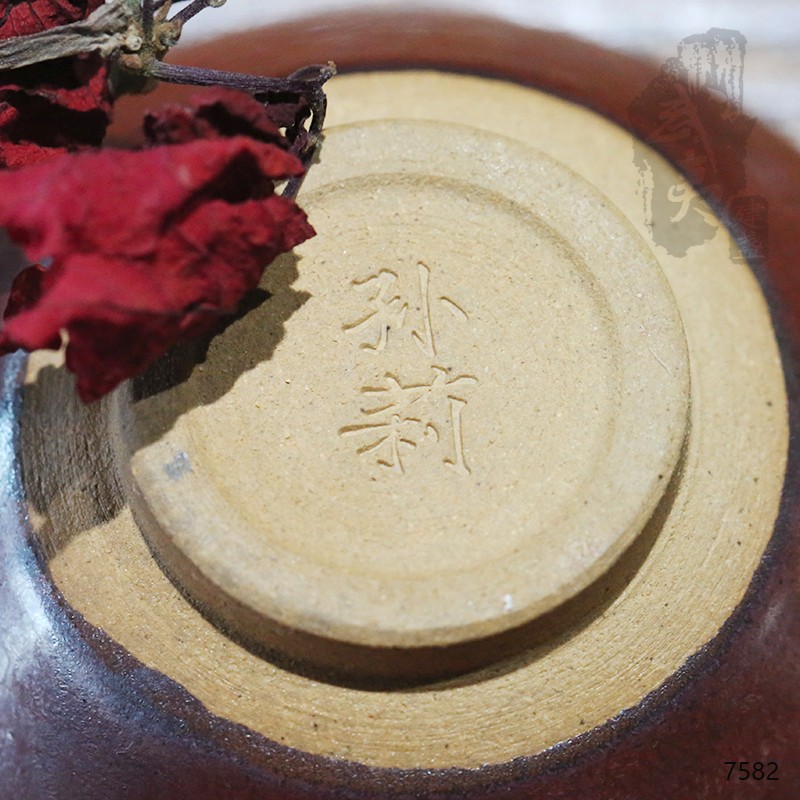 建盏大师孙莉，柿红盏