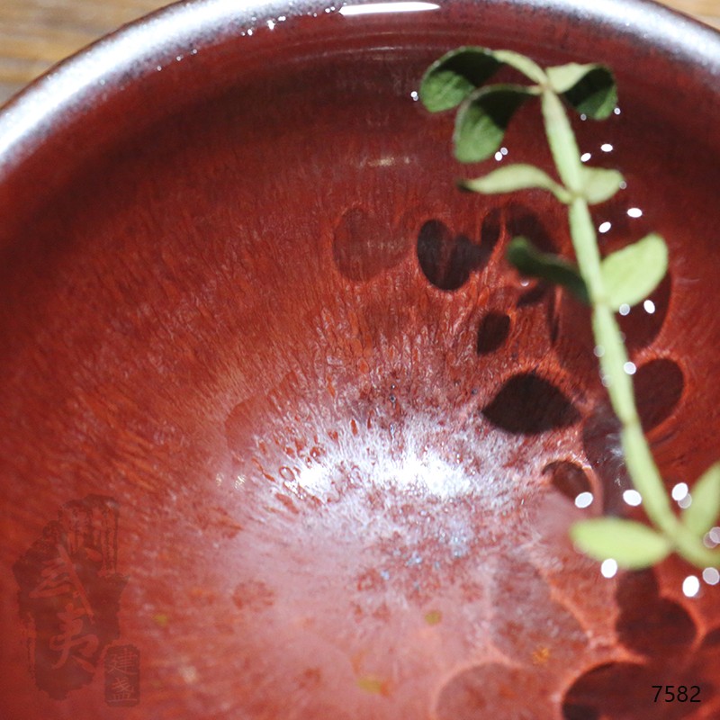 建盏大师孙莉，柿红盏