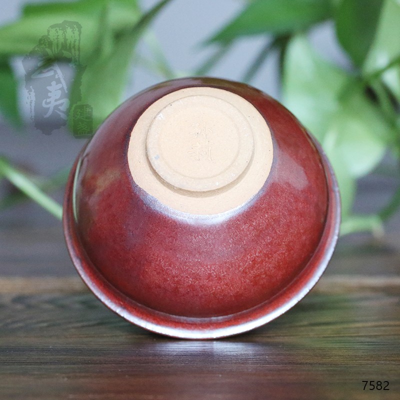 建盏大师孙莉，柿红盏