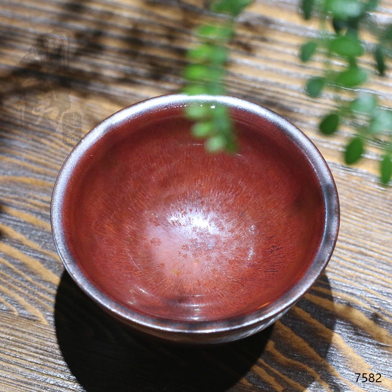 建盏大师孙莉，柿红盏