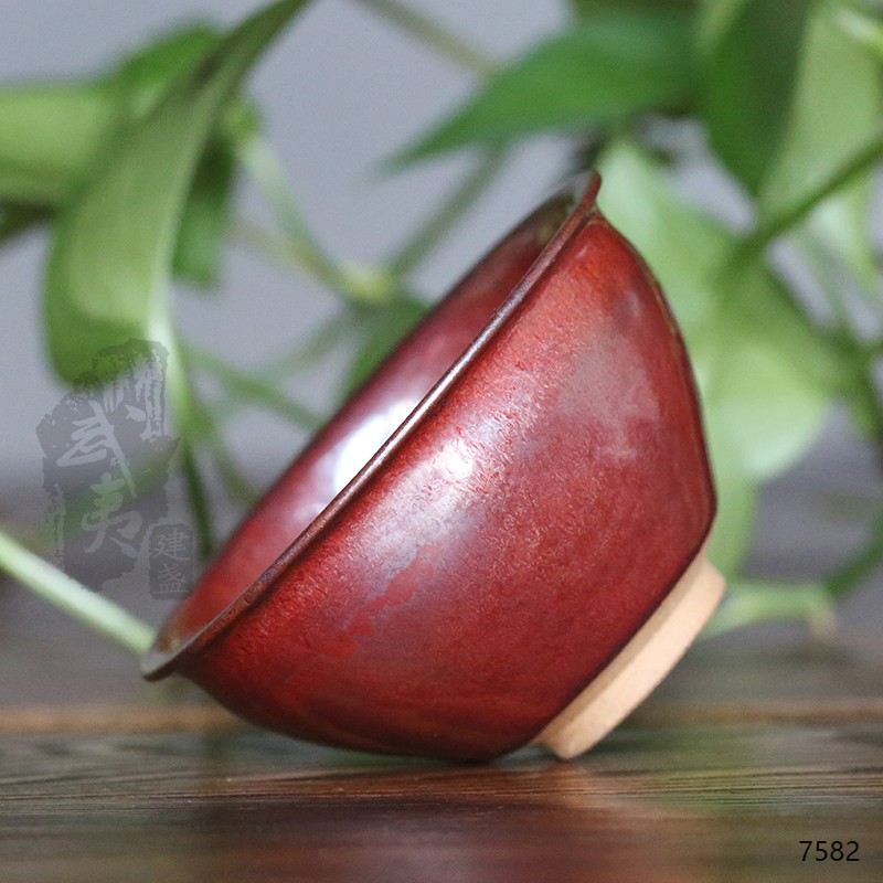 建盏大师孙莉，柿红盏