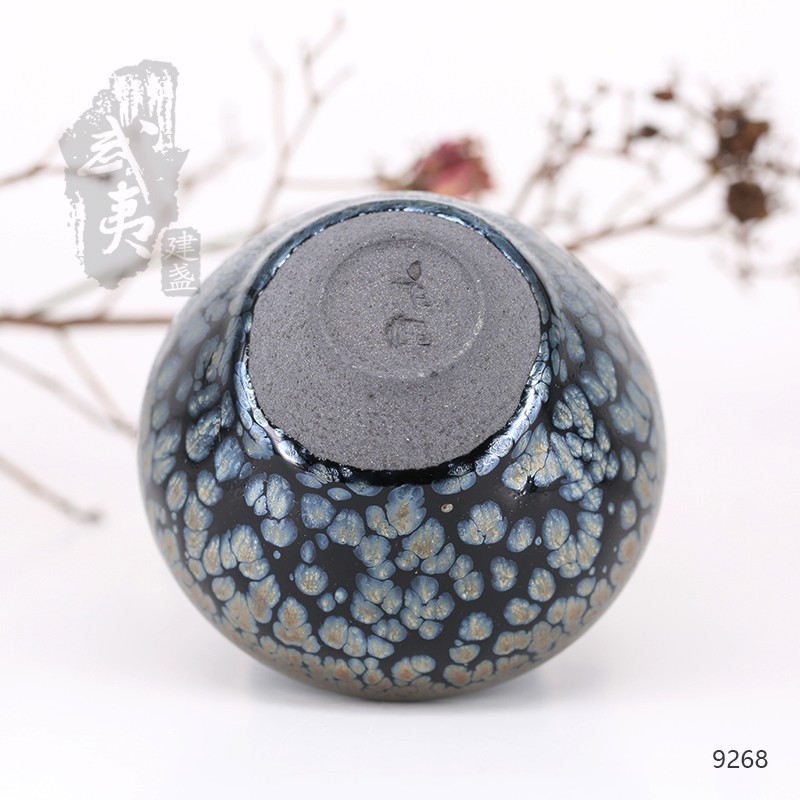 建盏大师饶飞雄，赖敏惺，敛口蓝油滴