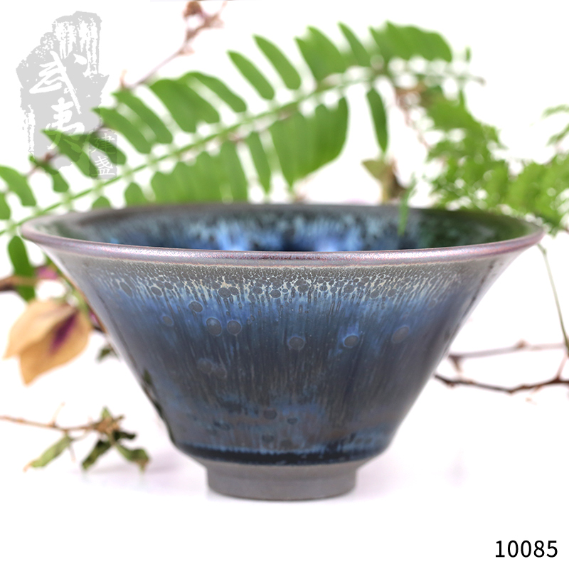 建盏大师吴立主，撇口曜变盏