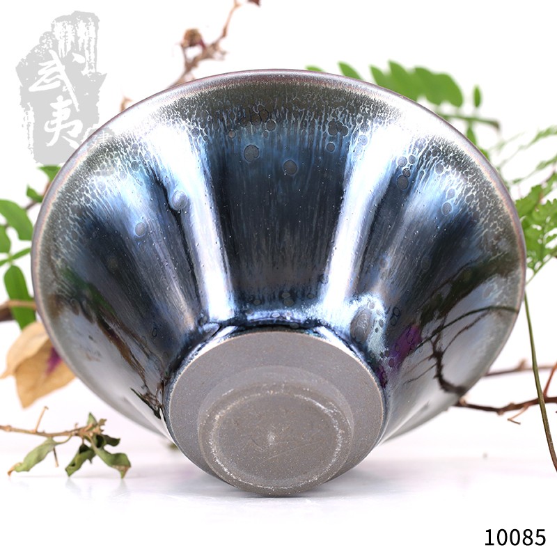 建盏大师吴立主，撇口曜变盏