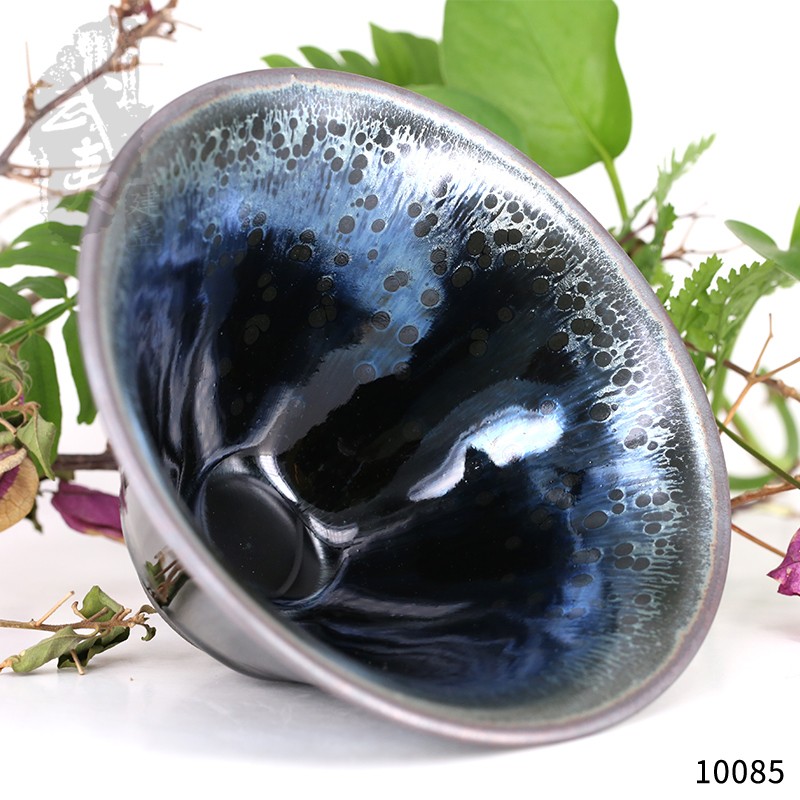 建盏大师吴立主，撇口曜变盏