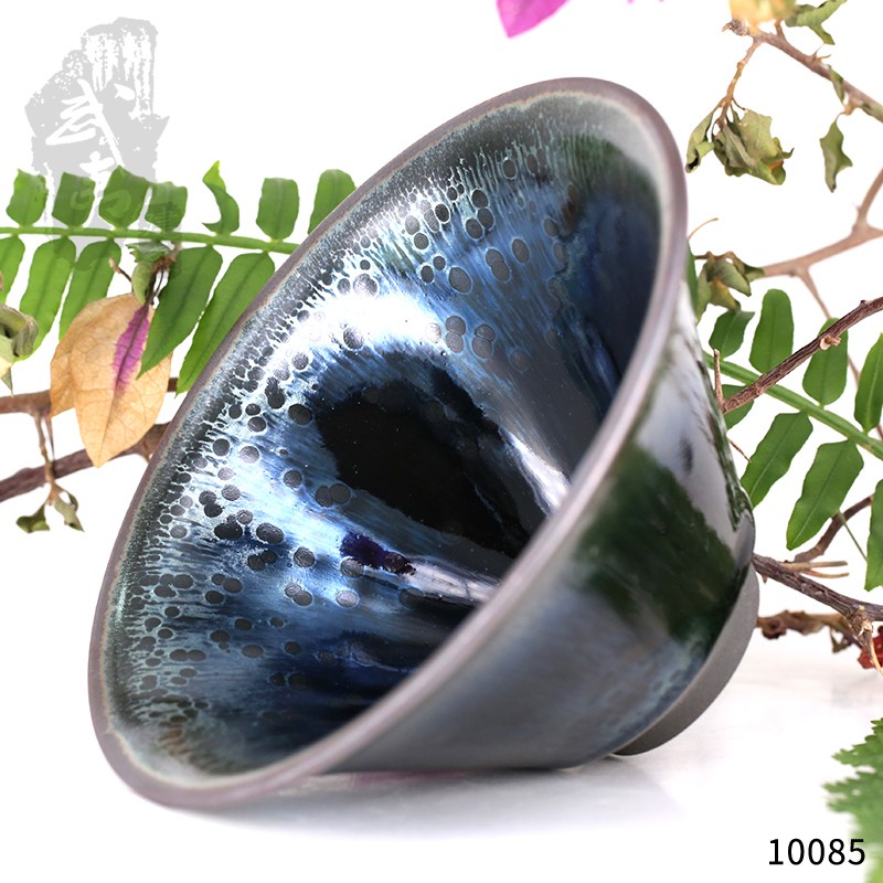 建盏大师吴立主，撇口曜变盏