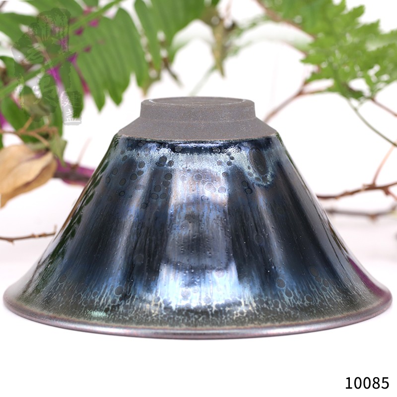 建盏大师吴立主，撇口曜变盏