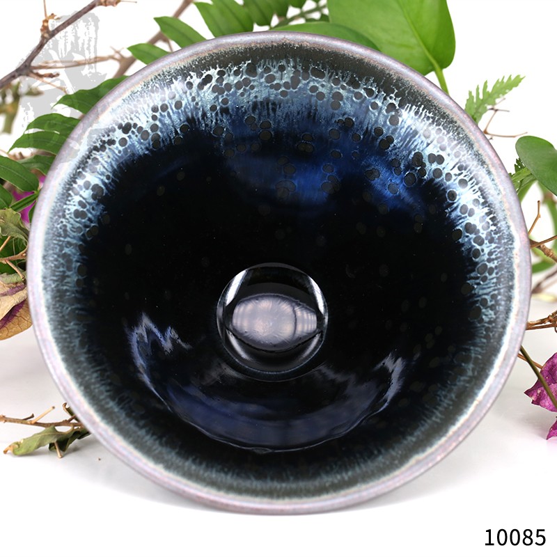 建盏大师吴立主，撇口曜变盏