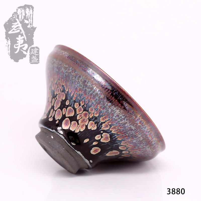 建盏大师裴春元，束口彩金盏