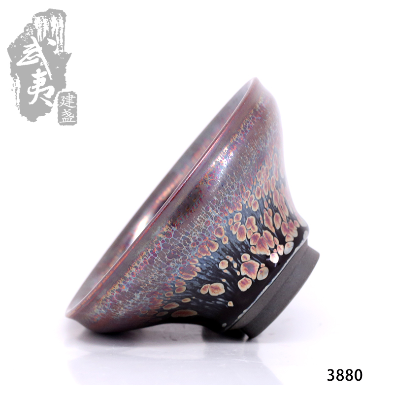 建盏大师裴春元，束口彩金盏