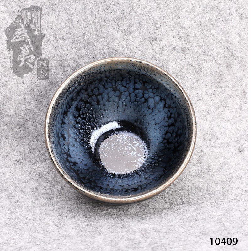建盏大师蔡炳盛，束口油滴