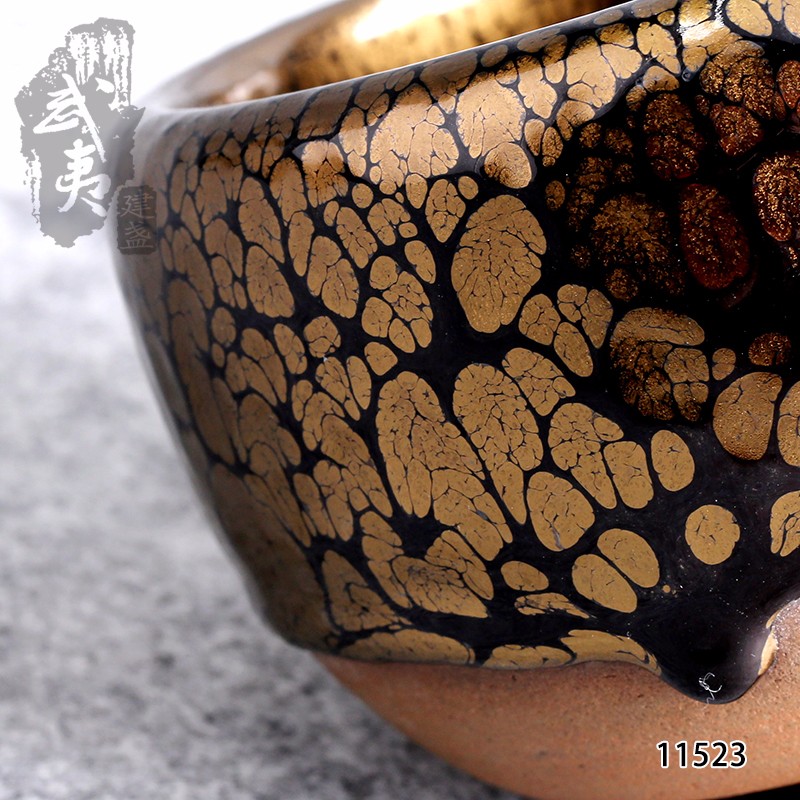 建盏大师黄美金，星云鉢金油滴