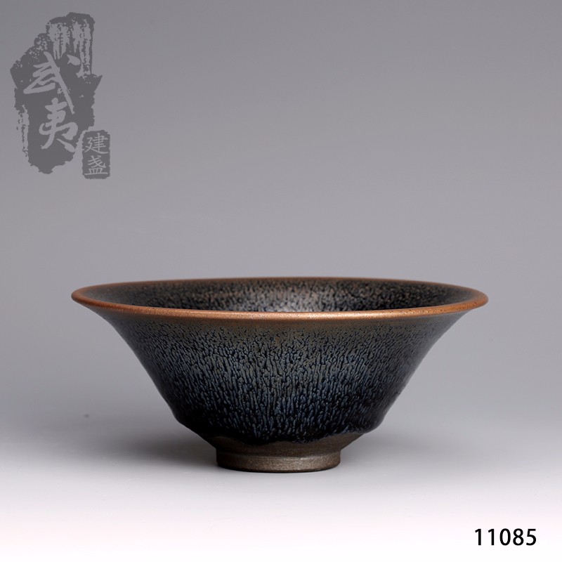 建盏大师李达，撇口油滴盏（早期作品）