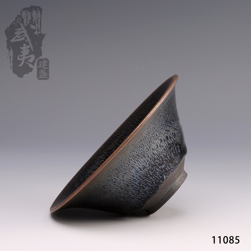 建盏大师李达，撇口油滴盏（早期作品）