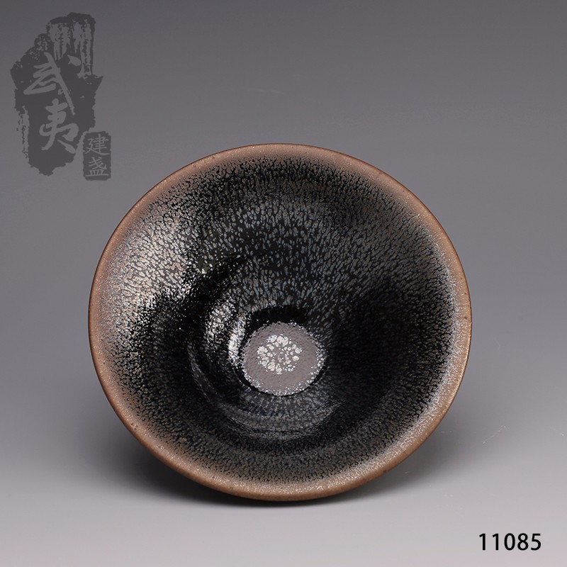 建盏大师李达，撇口油滴盏（早期作品）