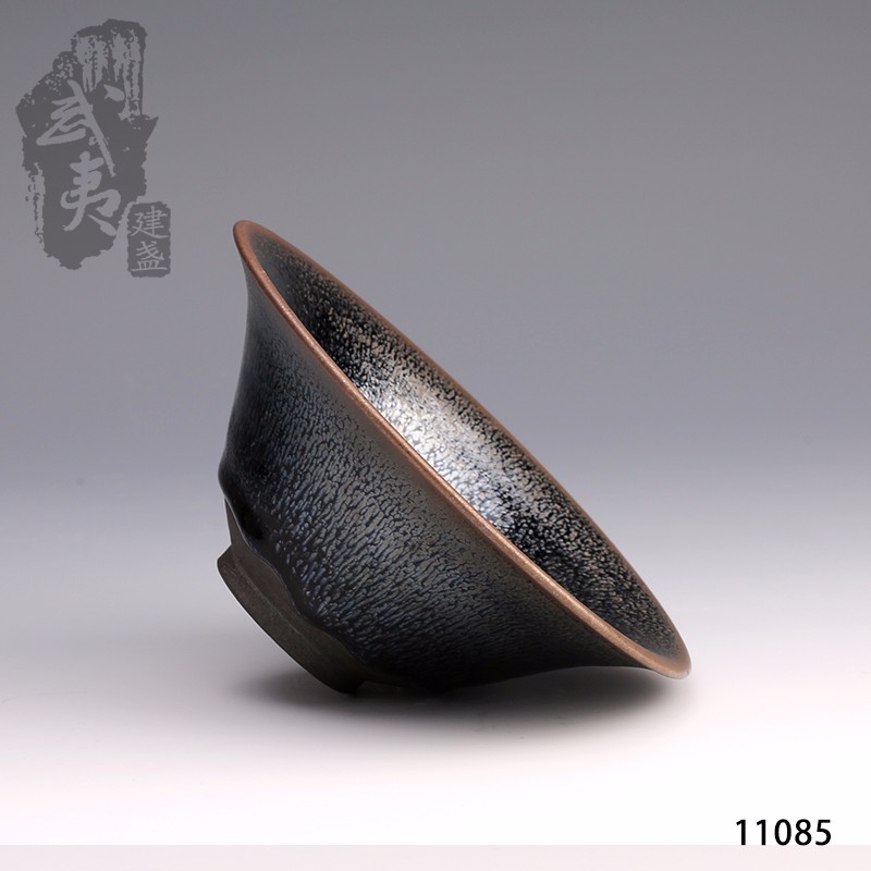 建盏大师李达，撇口油滴盏（早期作品）