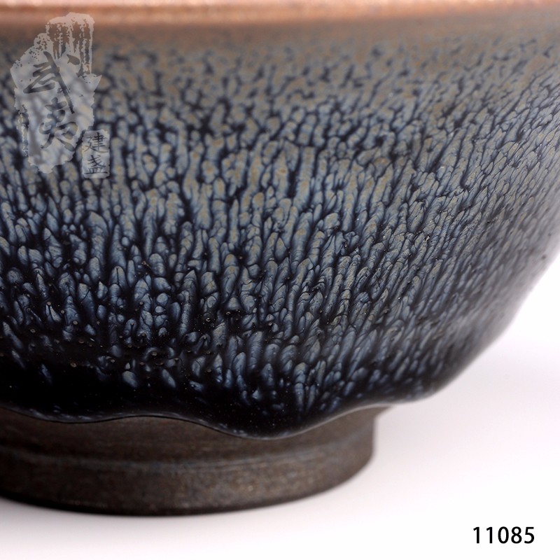 建盏大师李达，撇口油滴盏（早期作品）