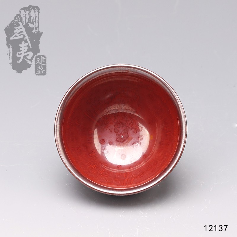 建盏大师孙莉，柿红盏