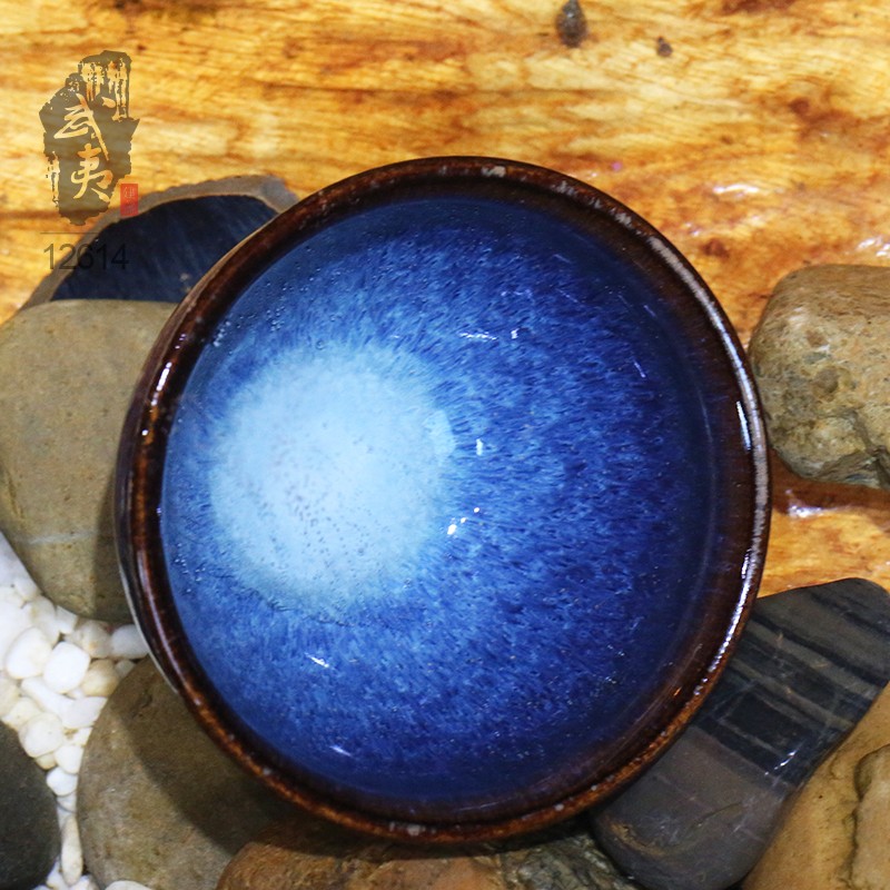 建盏大师孙莉，乌金蓝釉盏