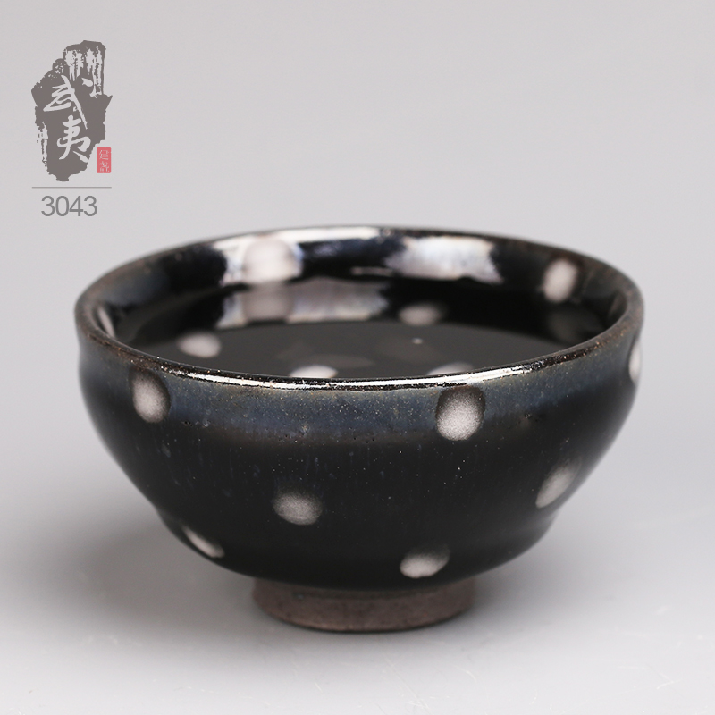 建盏大师蔡炳昆，束口珍珠斑盏