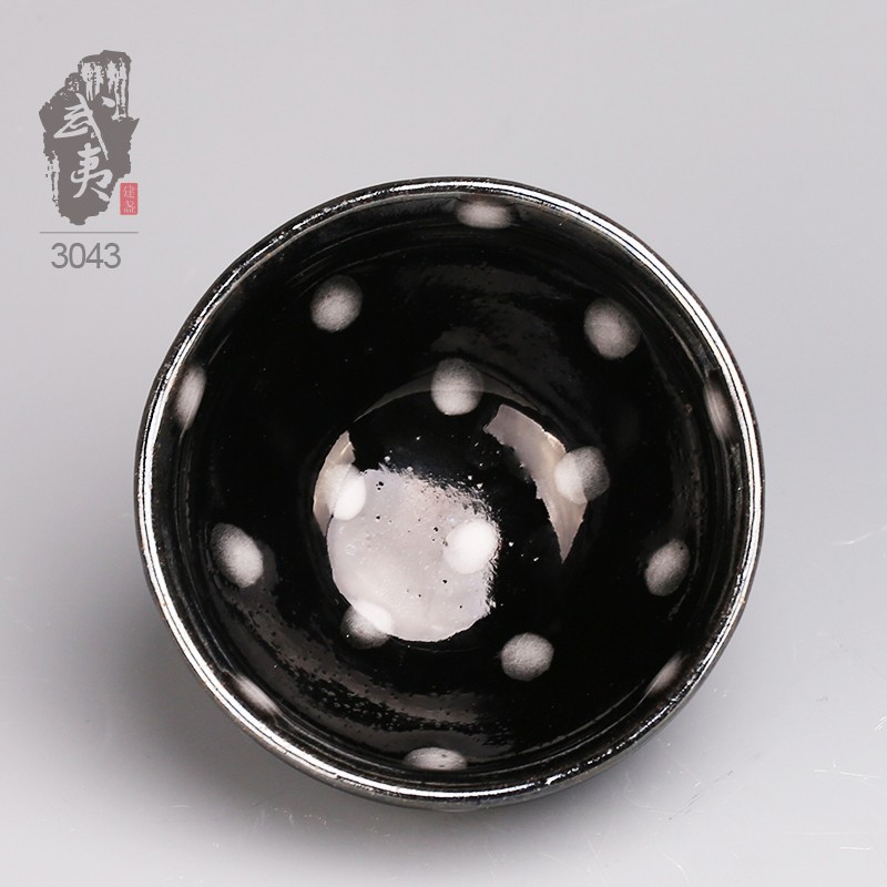 建盏大师蔡炳昆，束口珍珠斑盏