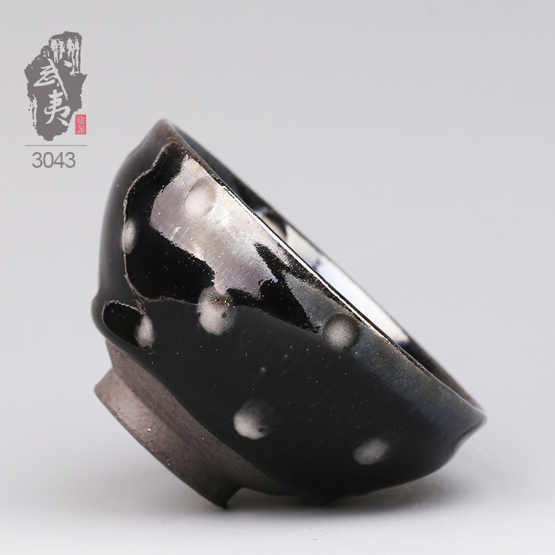 建盏大师蔡炳昆，束口珍珠斑盏