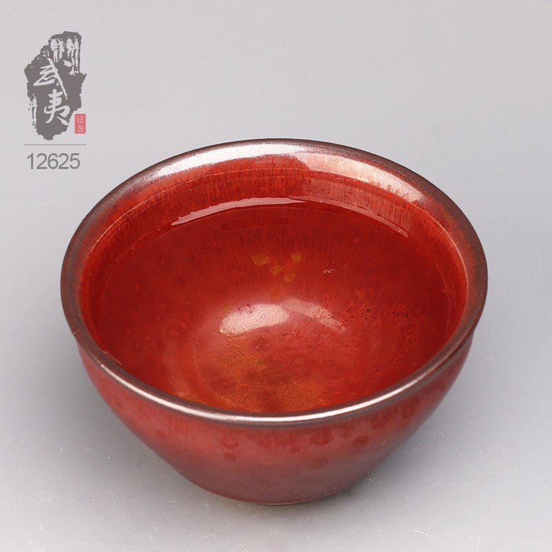 建盏大师孙莉，柿红盏