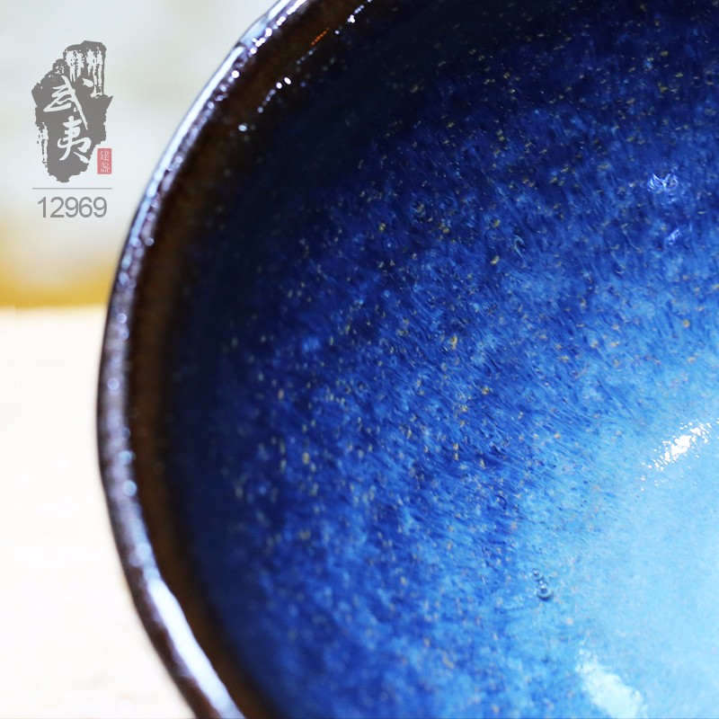 建盏大师孙莉，乌金蓝釉盏