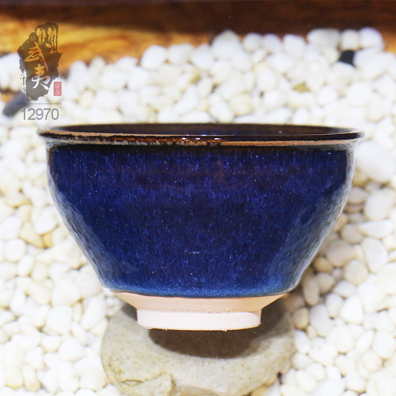 建盏大师孙莉，乌金蓝釉盏