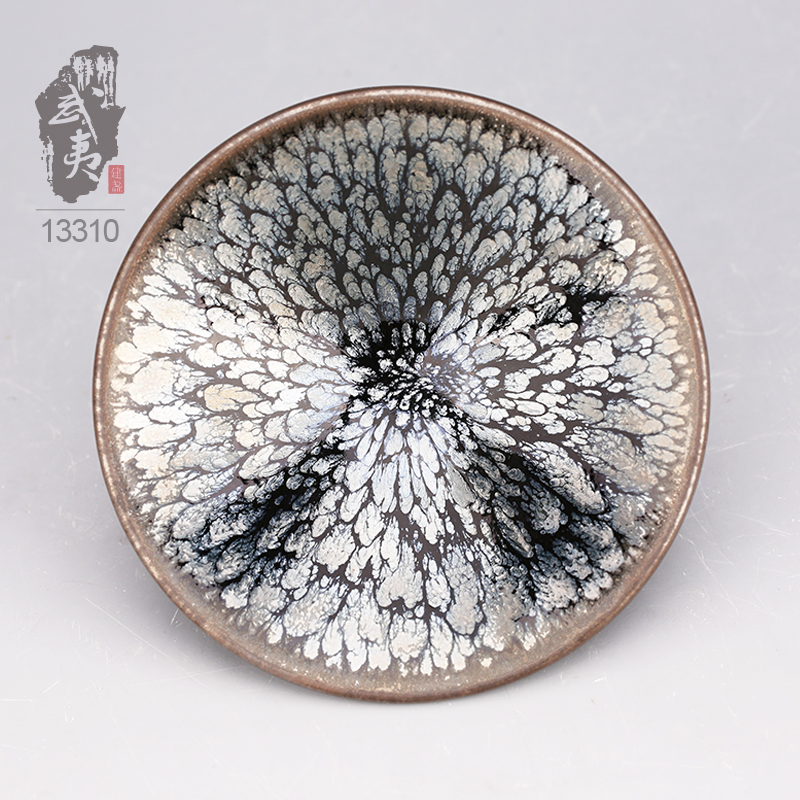 建盏大师蔡龙，撇口百花盏