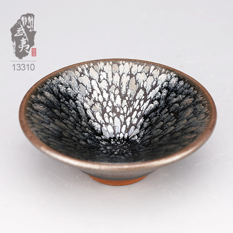 建盏大师蔡龙，撇口百花盏
