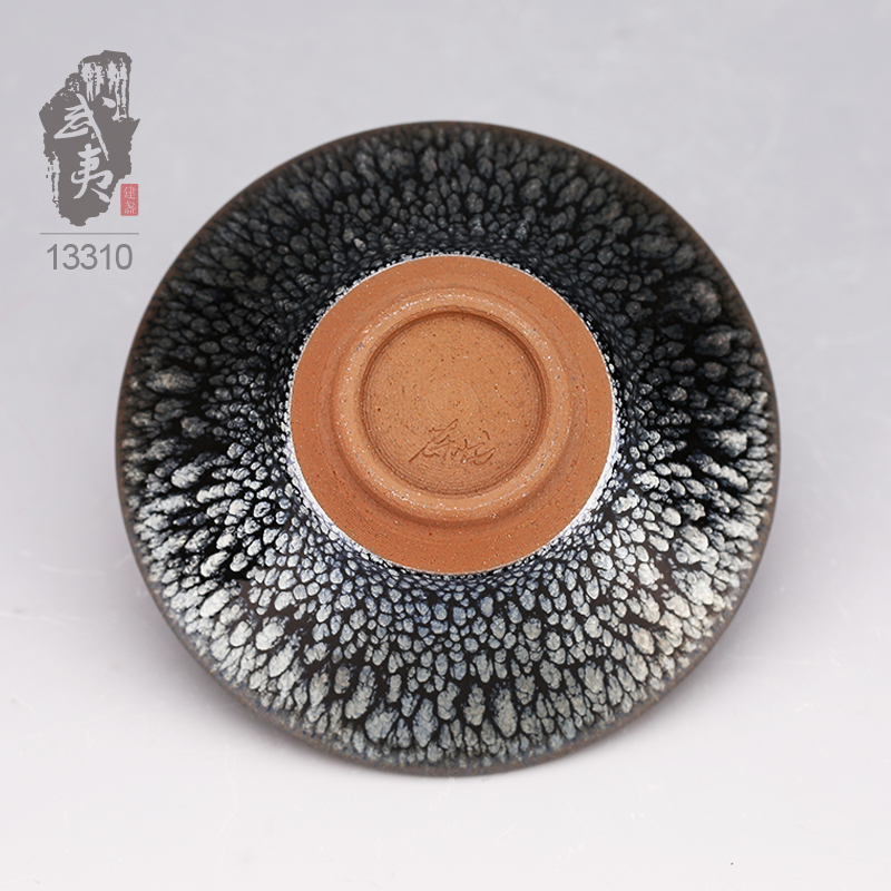 建盏大师蔡龙，撇口百花盏
