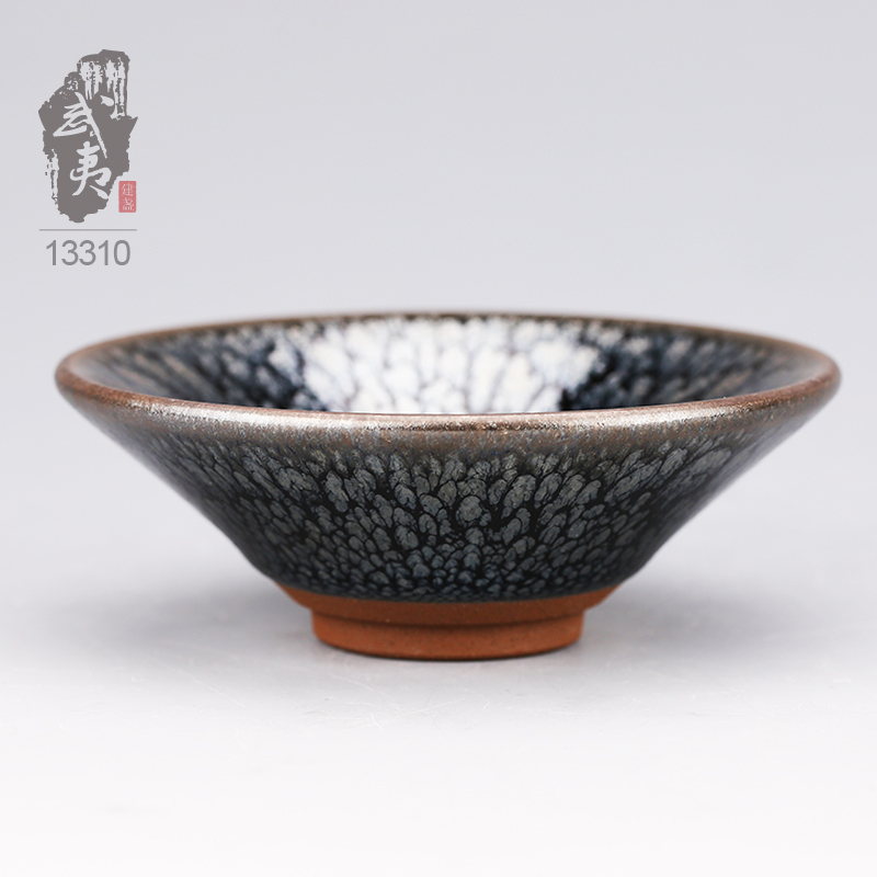 建盏大师蔡龙，撇口百花盏