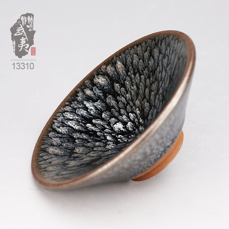 建盏大师蔡龙，撇口百花盏