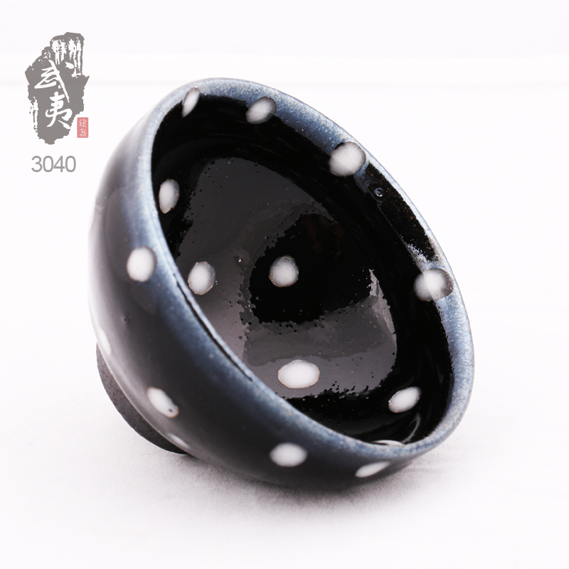 建盏大师蔡炳昆，束口珍珠斑盏