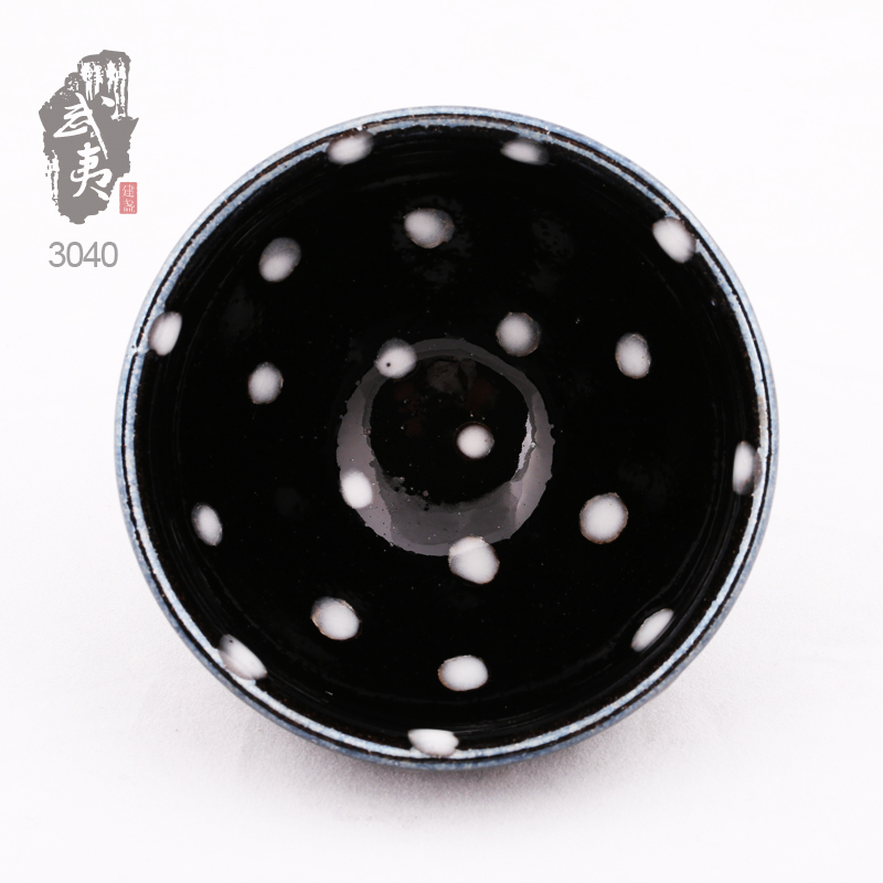 建盏大师蔡炳昆，束口珍珠斑盏