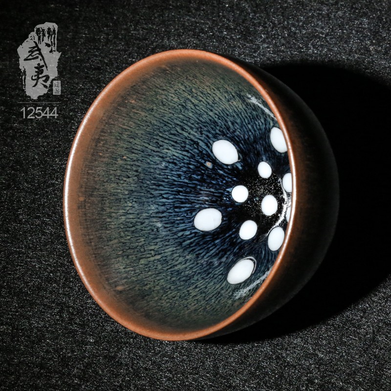 建盏大师吕竹兴，珍珠斑盏