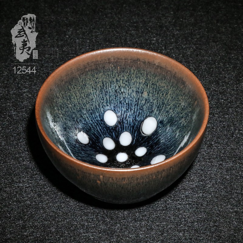 建盏大师吕竹兴，珍珠斑盏