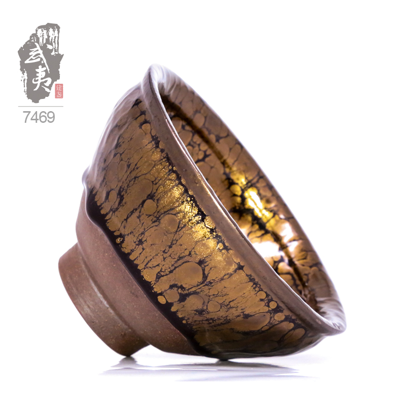 建盏大师黄美金，束口金油滴