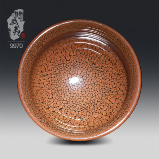 建盏大师陈大鹏,束口香炉黄鹧鸪手刻版