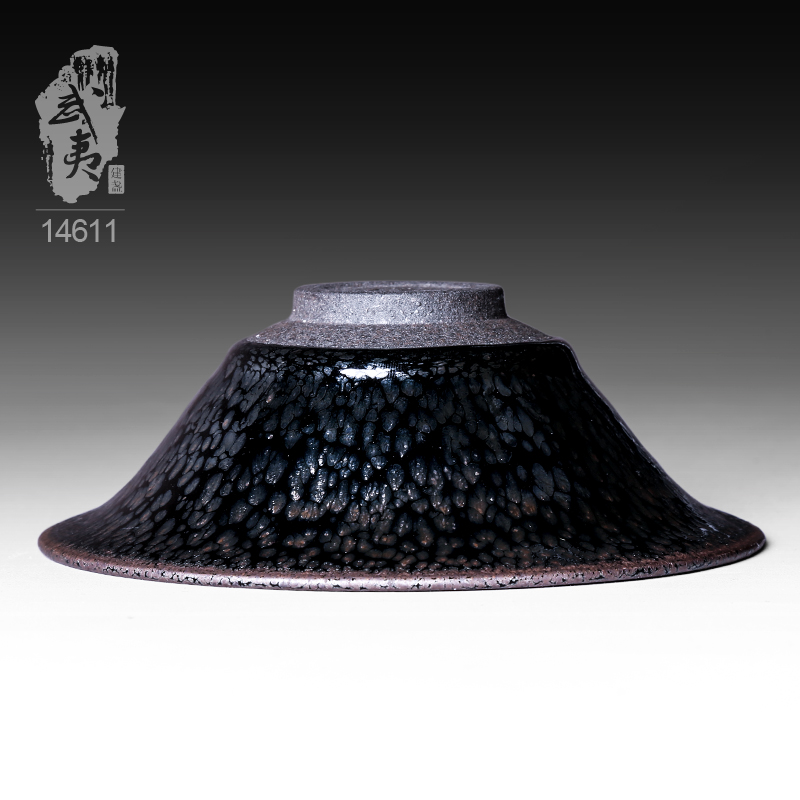 建盏大师蔡炳盛，撇口油滴