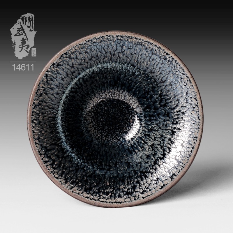 建盏大师蔡炳盛，撇口油滴