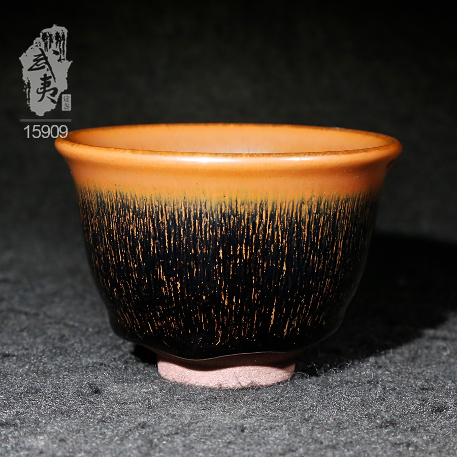 建盏大师叶礼忠，铃铛杯窑变兔毫定制款- 隐庐器