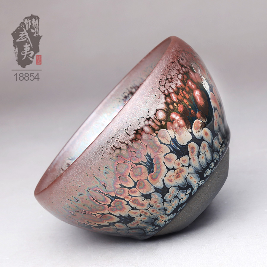 油滴盏 江山万象 建盏大师黄美金，星云鉢金油滴- 隐庐器