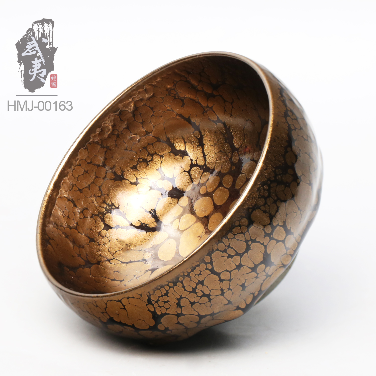 建盏黄美金，禅定金油滴- 隐庐器