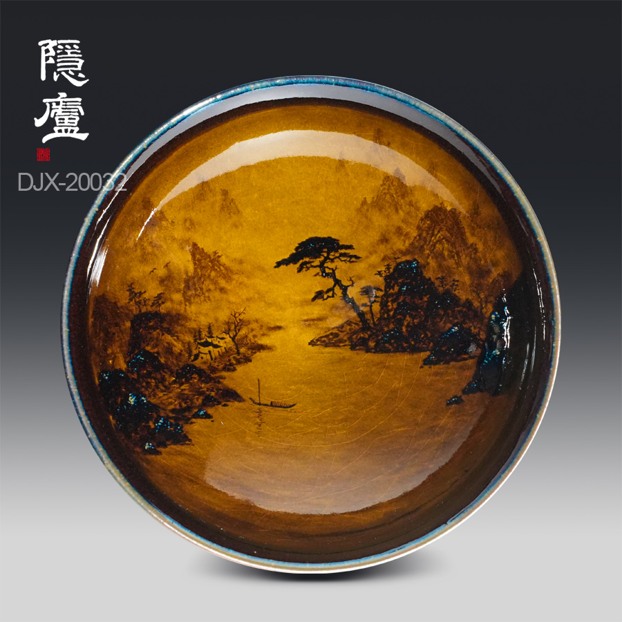 建盏大师陈祥松，绿水金山油滴钵- 隐庐器