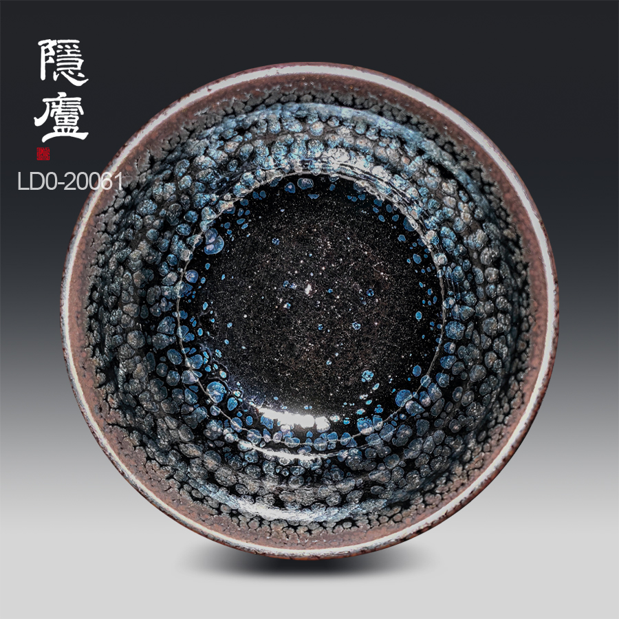 建盏黄美金，金油滴宫碗- 隐庐器